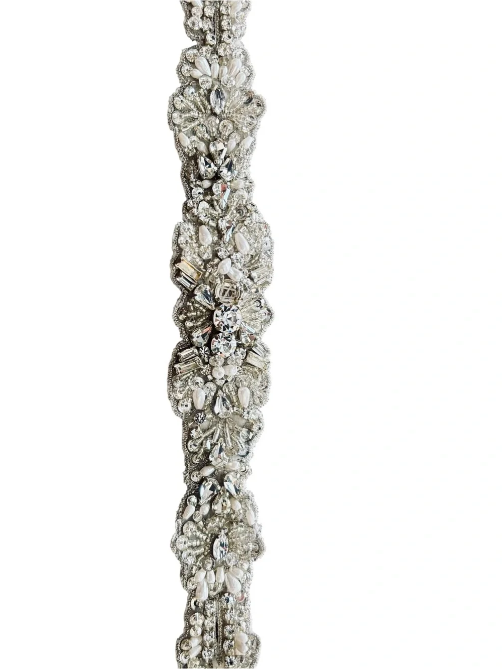 NWT Evan Picone Crystal Embellished Bridal Belt - Silver